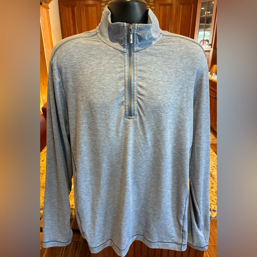 Tommy Bahama‎ Heather blue Quarter-Zip Pullover